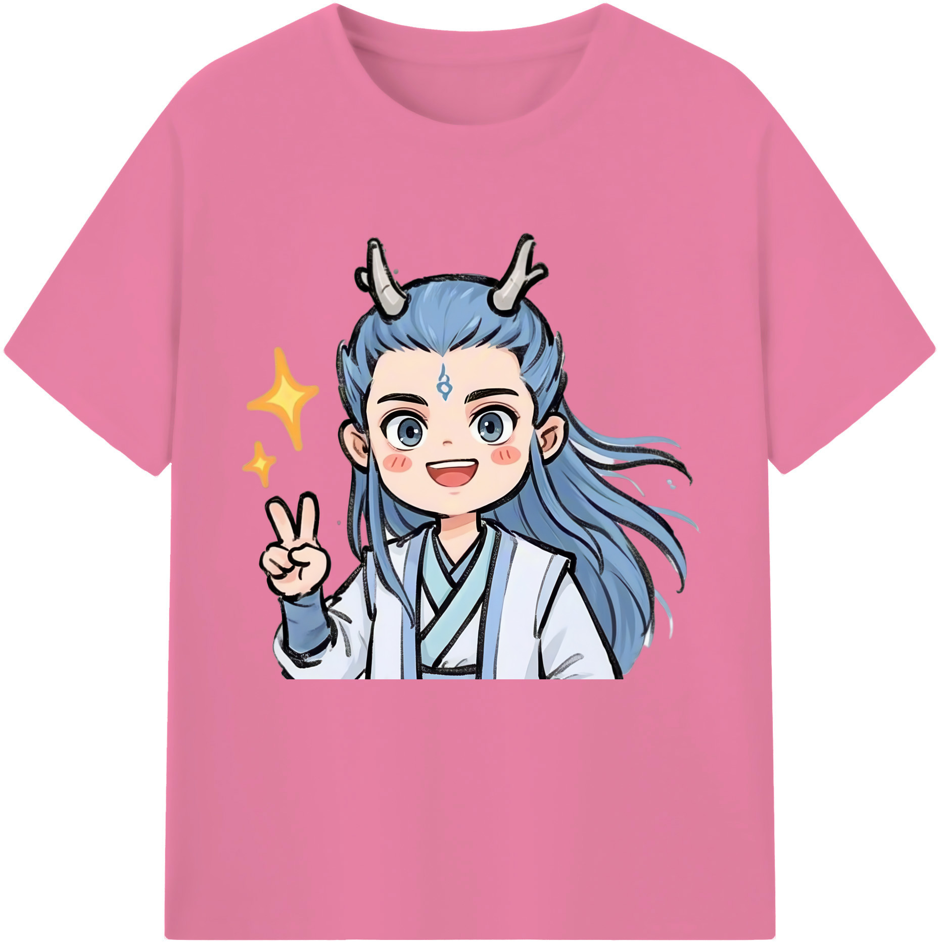 （画像用） Ne Zha 2 ナタ 魔童の大暴れ 綿100％半袖Tシャツ（フロントプリント）